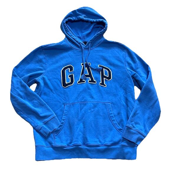GAP Other - Vintage GAP Hoodie Sweatshirt Men’s Size Small Blue Pullover Y2K Spell Out